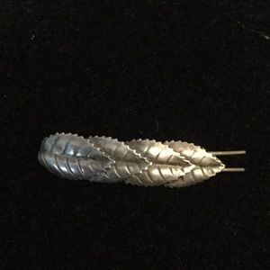 Vintage Sterling silver leaves hair barrette